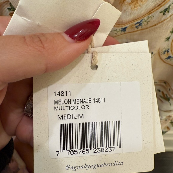 Agua Bendita Floral Cream Sleeveless Dress - Picture 7 of 11